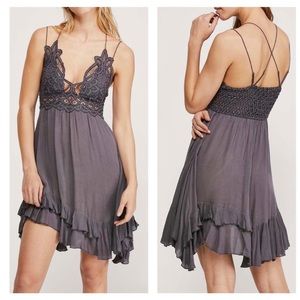 Free People charcoal lace dress NWT